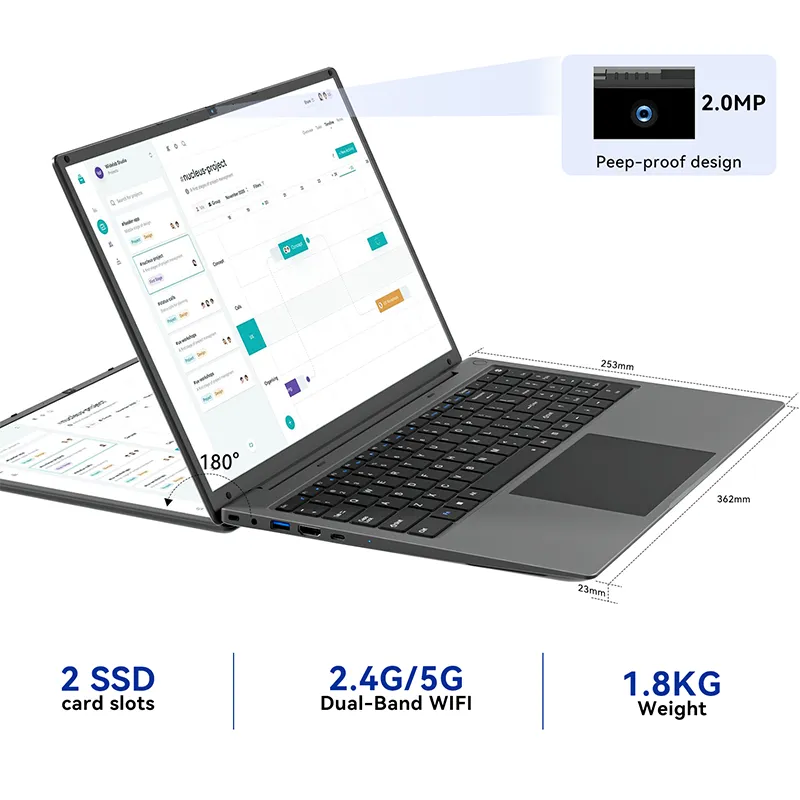 Adreamer Laptop 16 Inch 2.5K IPS Intel i5-1240P 16GB DDR4+1TB SSD Office School Notebook 55Wh 12 Core 4.4GHz Windows 11 Computer