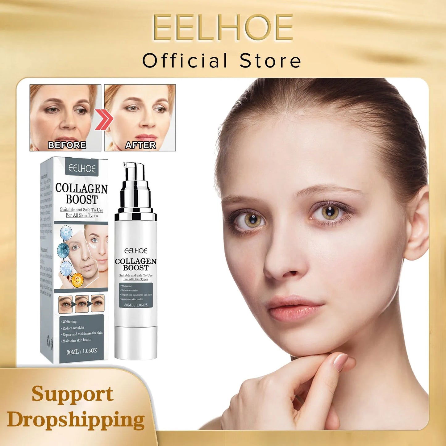 Collagen Anti Wrinkle Cream Reverse Age Recombination To Lighten Fade Fine Lines Moisturize Anti-Aging Firmen Skin Whiting Cream