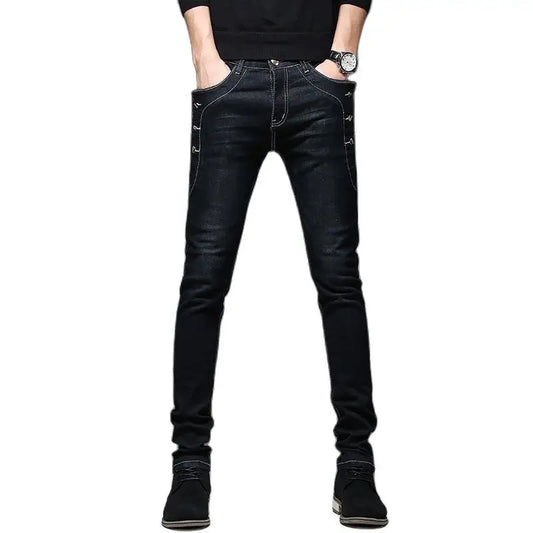 Batmo 2023 new arrival jeans men Fashion elasticity men's jeans high quality Comfortable Slim male cotton jeans pants,27-36.