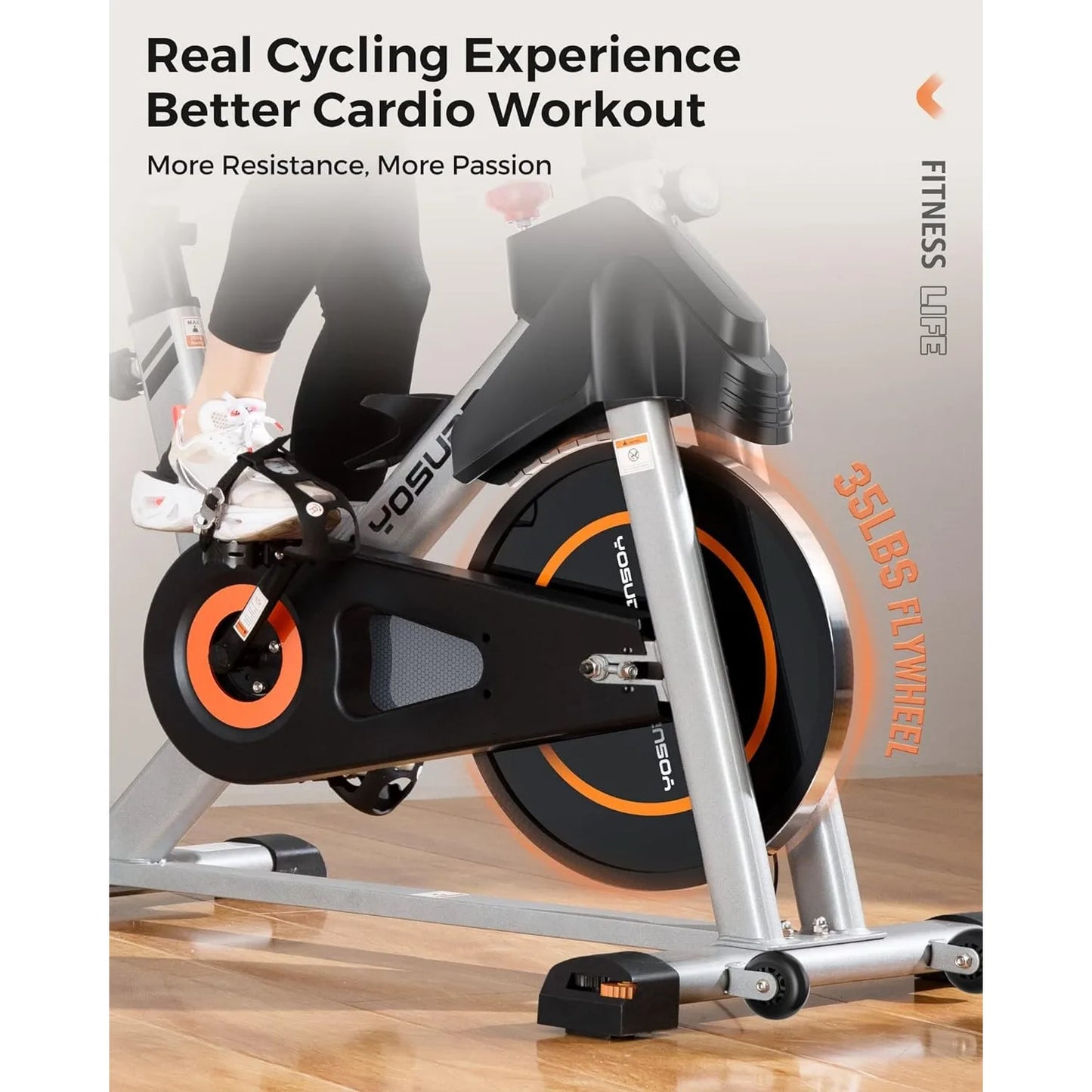 YOSUDA Indoor Cycling Bike Brake Pad/Magnetic Stationary Bike - Cycle Bike with Ipad Mount & Comfortable Seat Cushion