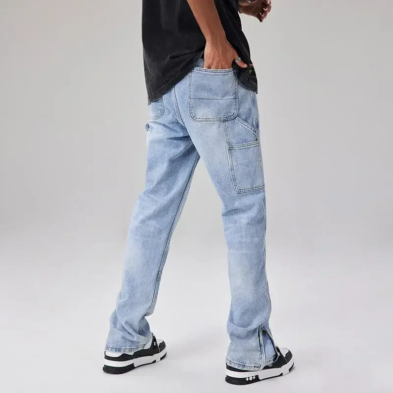 Men's Fashion Jeans Casual Cotton Classic Style Trousers Business Straight Fit Soft Trousers Male Spring Summer Pants C11