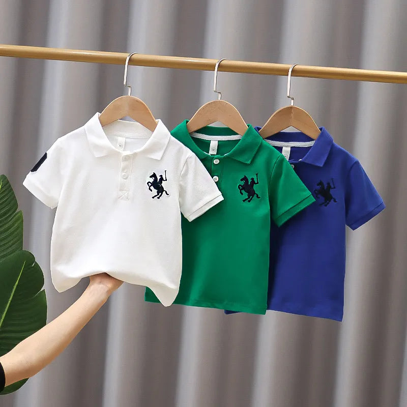 Summer Baby Boys T Shirt Short Sleeve Polo Shirts for Boy Children Solid Color Tee Baby Top Boy Clothes Korea
