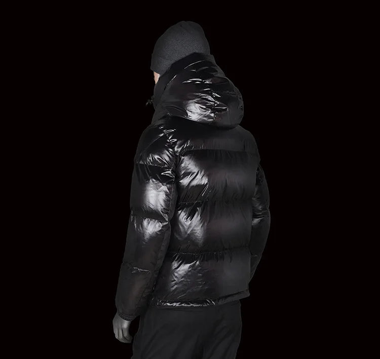 Fashion Double Zipper Down Coat 2024 Winter Mens Brand Hooded Long Sleeve Thick Duck Down Jacket Feather Puffer Jacket ZN27