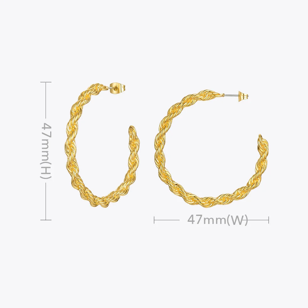 ENFASHION Twist Curved Hoop Earrings For Women Gold Color Circle Big Earings Fashion Jewelry 2020 Trend Kolczyki Party E201209