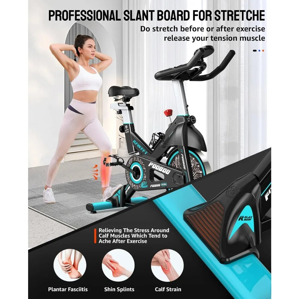 Exercise Bike,Adjustable Magnetic Resistance Silent Belt Drive,Fitness Stationary Bike Machine with 350lbs/300lb Weight Capacity