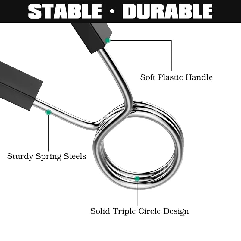 Barbell Clamp Dumbbell Clip Spring Collars 1pair 24/28/30/50mm Standard Barbell Non-Slip Lock for Gym Weightlifting Powerlifting