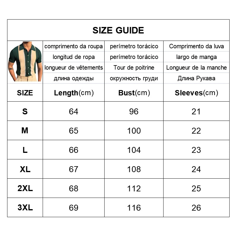 Men's Shirts, Polo Shirts, Classic Slim Golf Wear, Short Sleeve Tee Vintage Stripe Lapel Collar Knit Shirt, Manly Men's Clothing