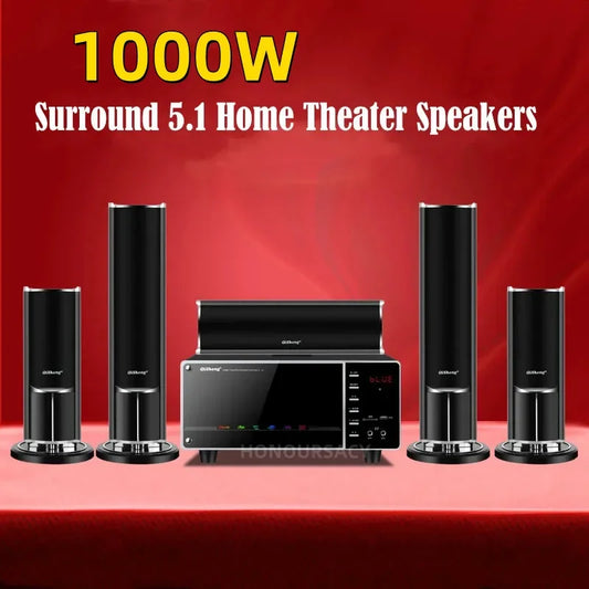 1000W High-power Home TV Living Room KTV Bluetooth Speaker Surround Sound Subwoofer Speaker 5.1 Home Theater System Audio Set