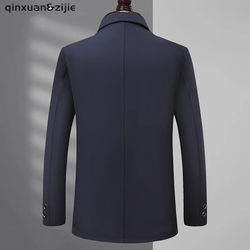 Mens Jackets Plus Size Coats Turn Down Collar Men Winter Jacket Button Pocket Men's Clothing 2022 Fashion Long Sleeve Coat Men