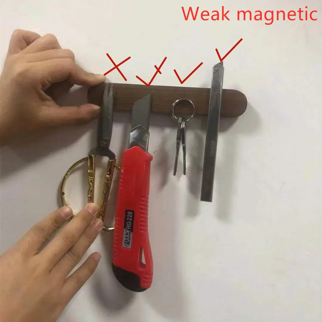 Wood Key Holder Wall Key Storage Organizer Weak Magnetic Rack Hanger Key Ring Hooks Clerk Housekeeper on The Wall