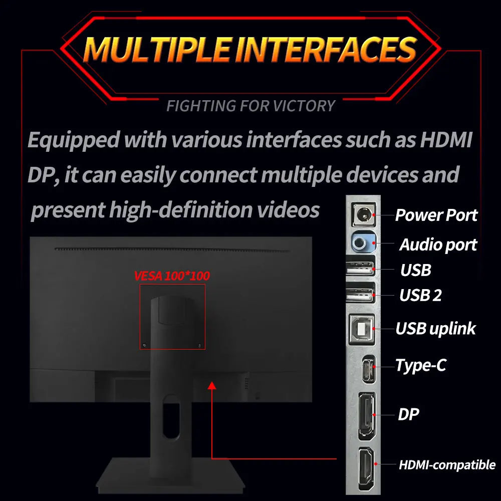 MUCAI 27 Inch Monitor 2K 240Hz IPS PC WLED Display QHD HDR400 Desktop Gaming Gamer Computer Screen Flat Panel HDMI-compatible/DP