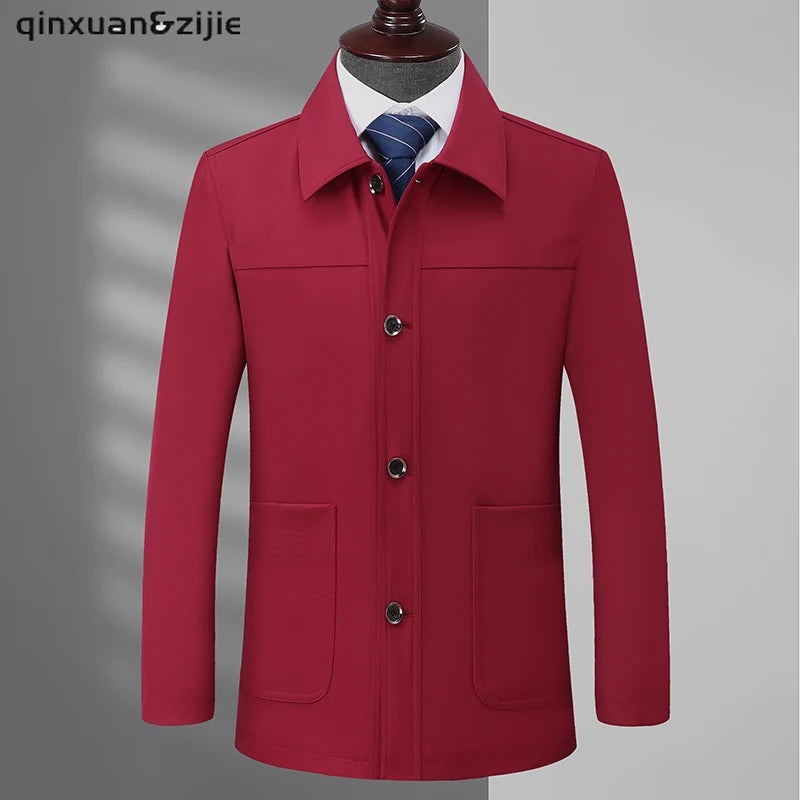 Mens Jackets Plus Size Coats Turn Down Collar Men Winter Jacket Button Pocket Men's Clothing 2022 Fashion Long Sleeve Coat Men