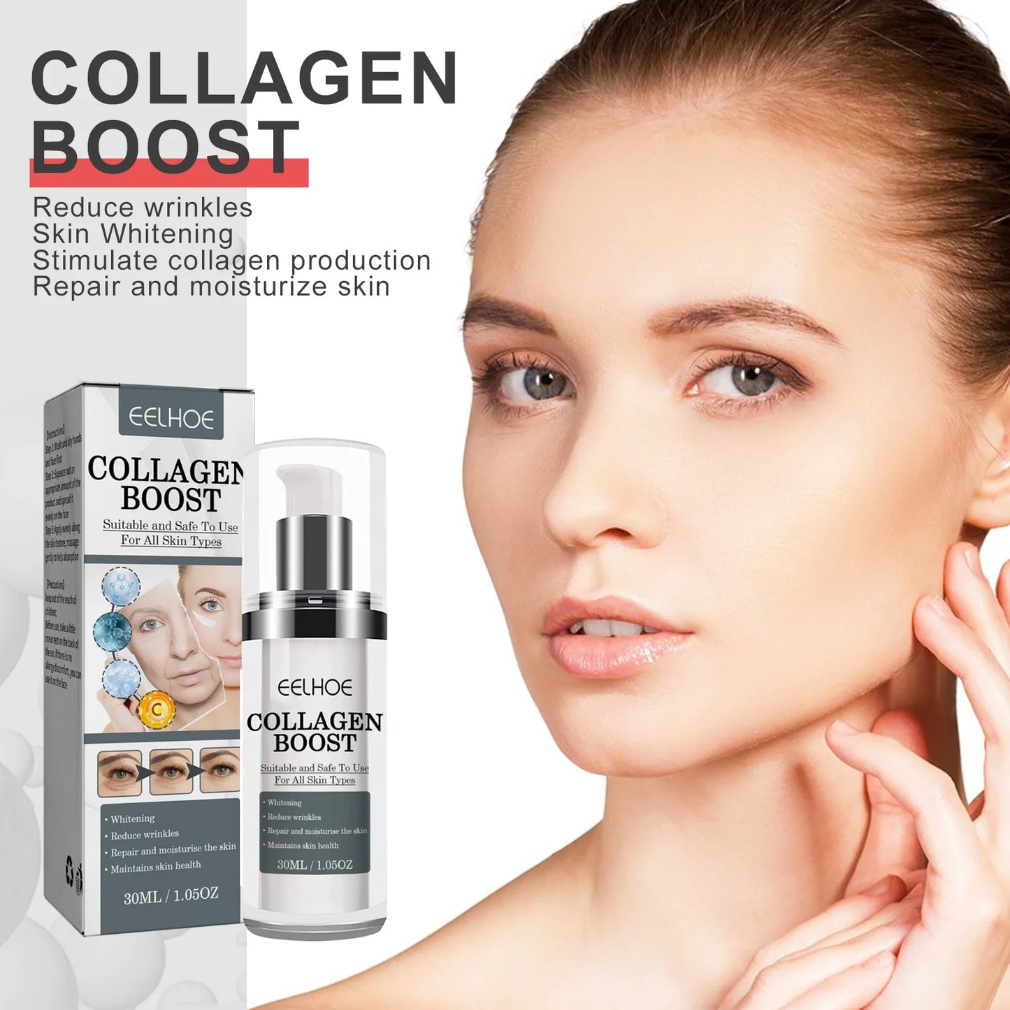 Collagen Anti Wrinkle Cream Reverse Age Recombination To Lighten Fade Fine Lines Moisturize Anti-Aging Firmen Skin Whiting Cream