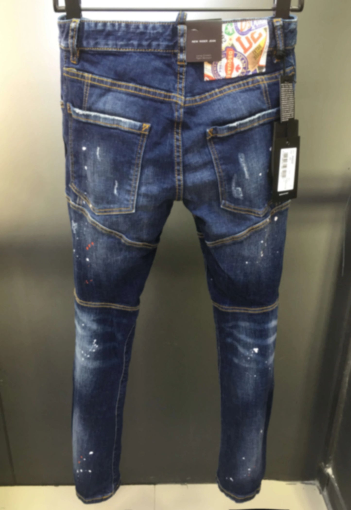 Elastic Slim Fit Small Straight Tube D2 European Station Premium Jeans Men's D2 Jeans Youth Wash Blue 2023 Spring/Summer New