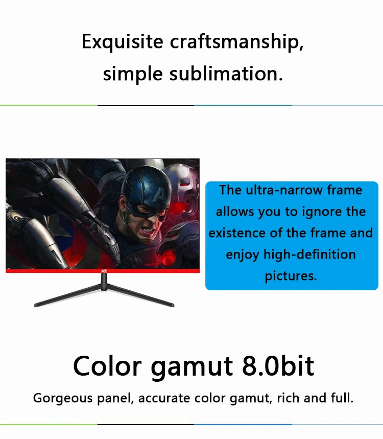 ASUSHOM 27 Inch 144HZ/165HZ Monitor Display Curved Screen Computer Monitor PC 2K HD Gaming HDMI 27 Flat Panel Portable Monitor