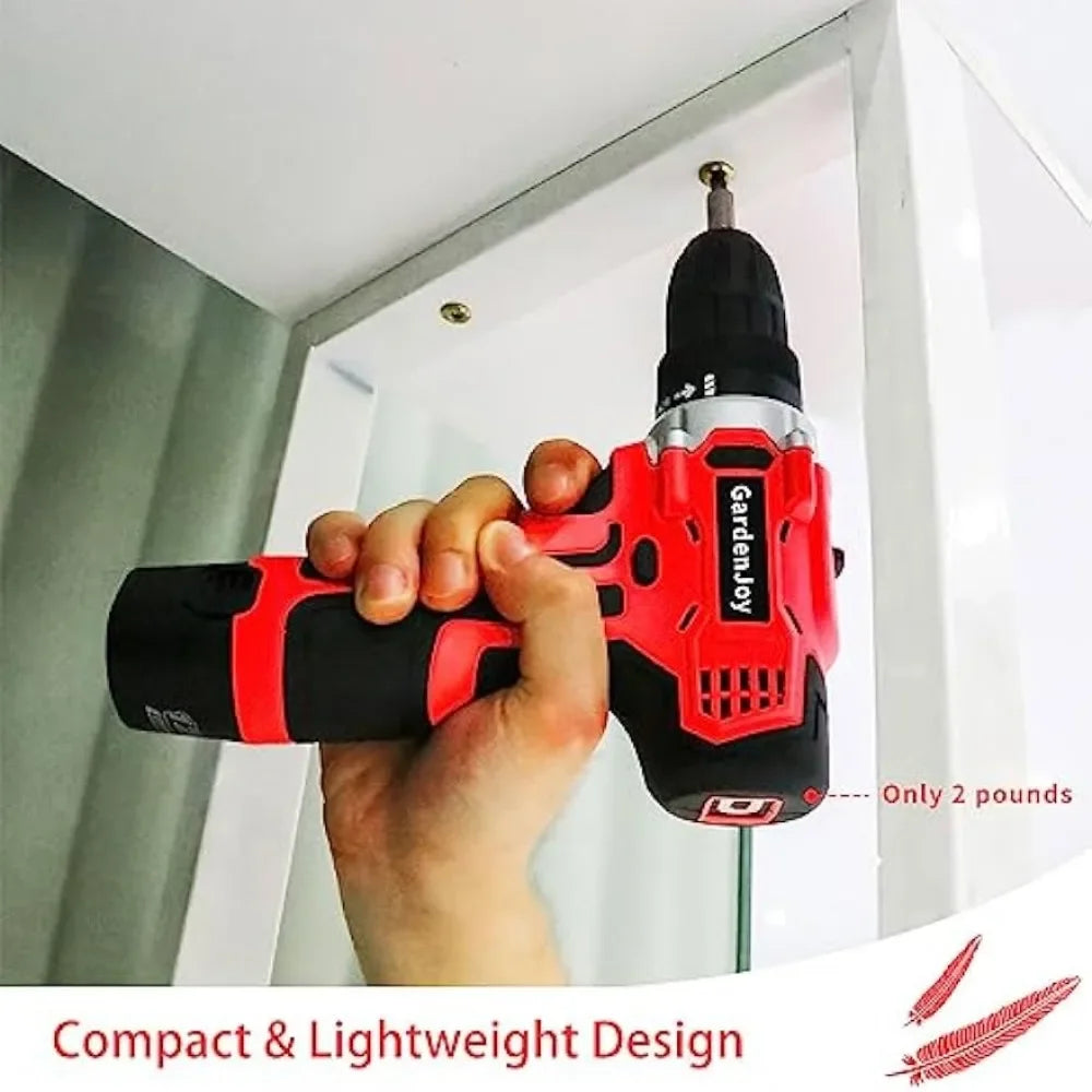 GardenJoy 84 Piece Home Tool Kit with 12V Cordless Electric Drill Driver and Battery Charger, Professional Household Power
