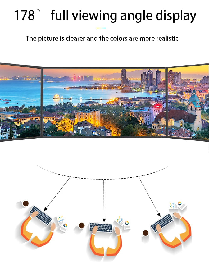 ASUSHOM 27 Inch 144HZ/165HZ Monitor Display Curved Screen Computer Monitor PC 2K HD Gaming HDMI 27 Flat Panel Portable Monitor