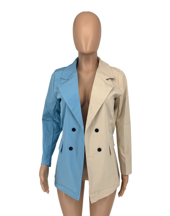 Casual Autumn And Winter New Color Matching Suit Jacket