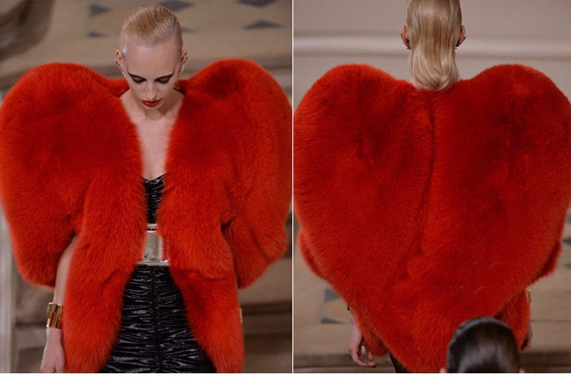 European And American Sweet Peach Heart Environmental Fur Cloak Coat