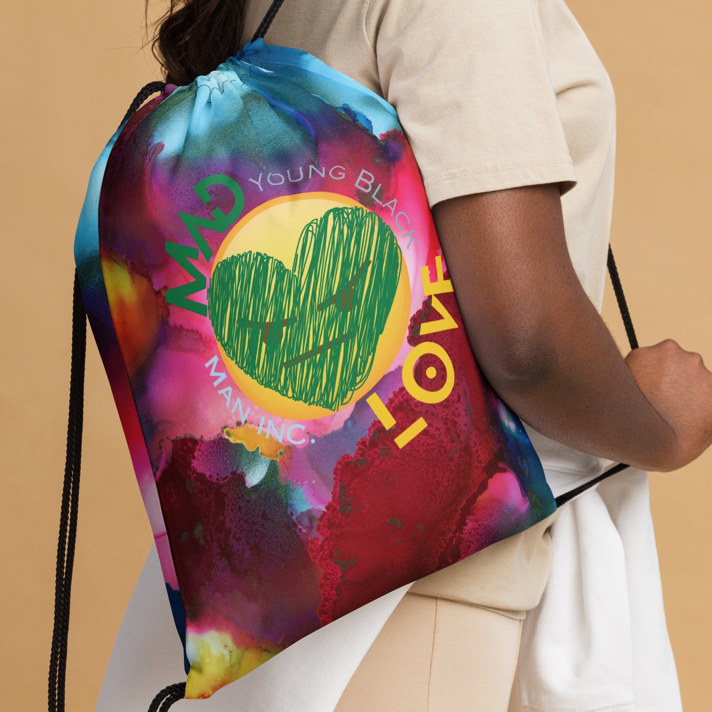 Youngblackmaninc. Mad Love Drawstring bag