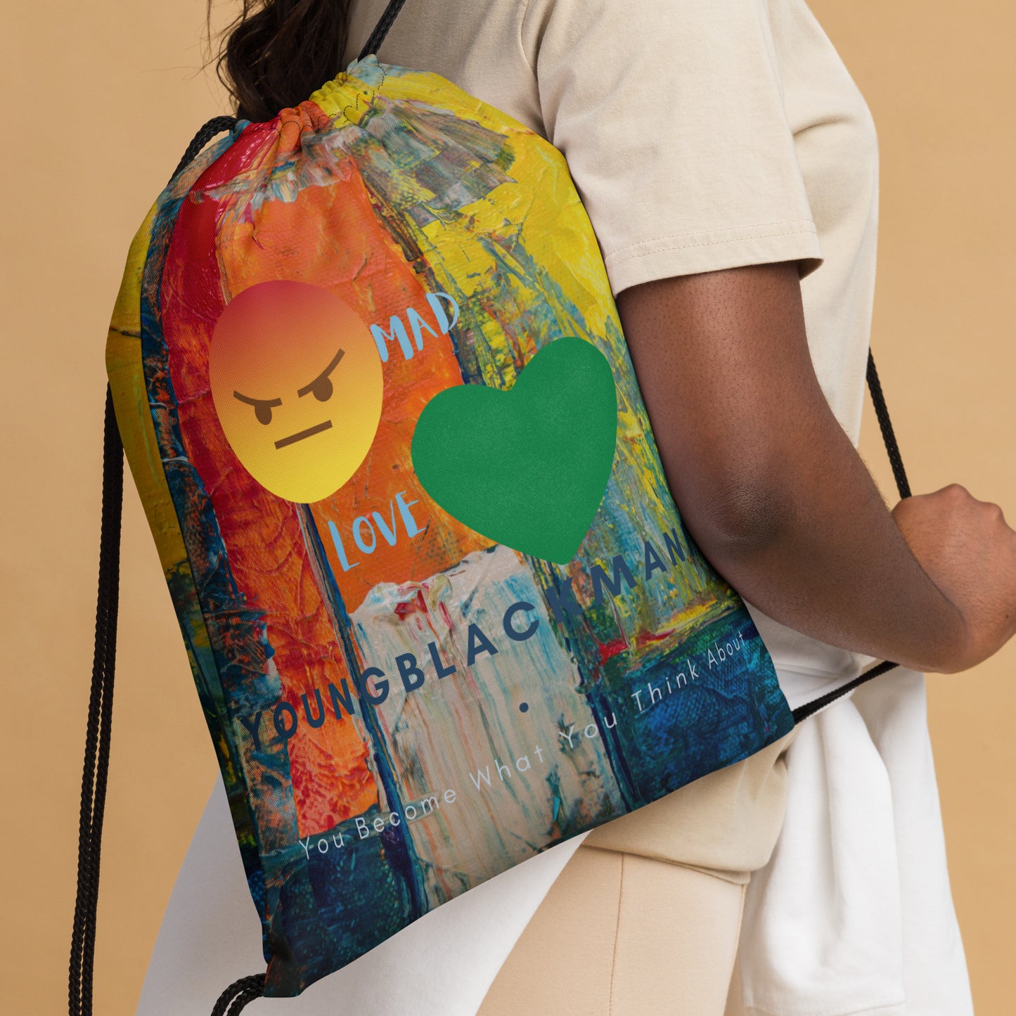 Youngblackmaninc. Mad Love Drawstring bag