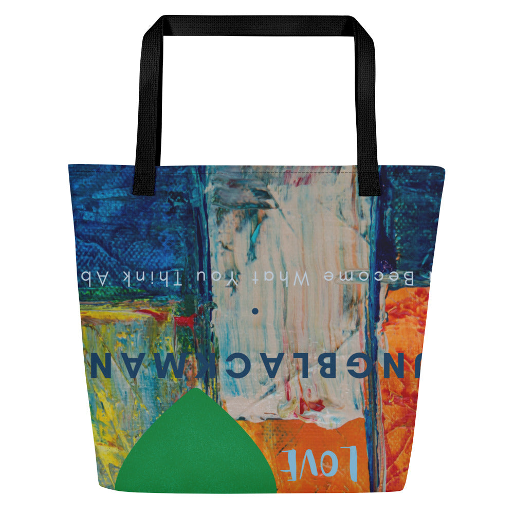 Youngblackmaninc. Mad Love All-Over Print Large Tote Bag
