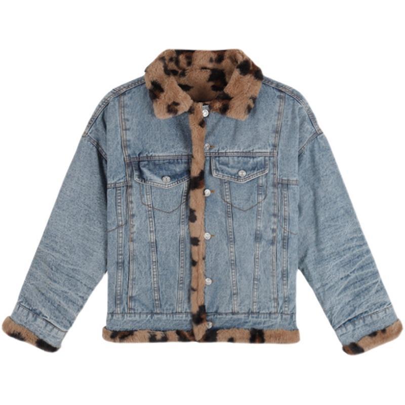 Double-sided Lamb Wool Coat Winter Denim Cotton Coat Ins