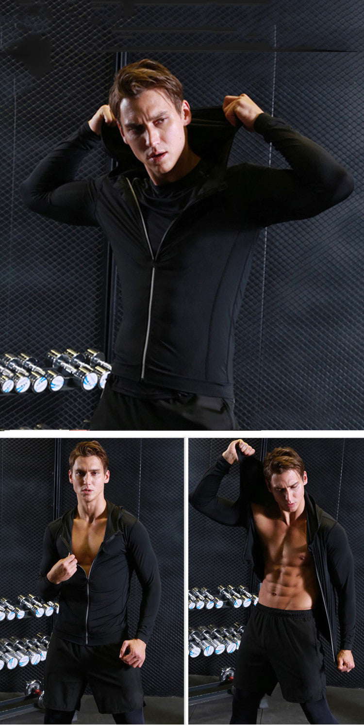 Fall Winter Men's Sports Tight Jacket Casual Hoodie