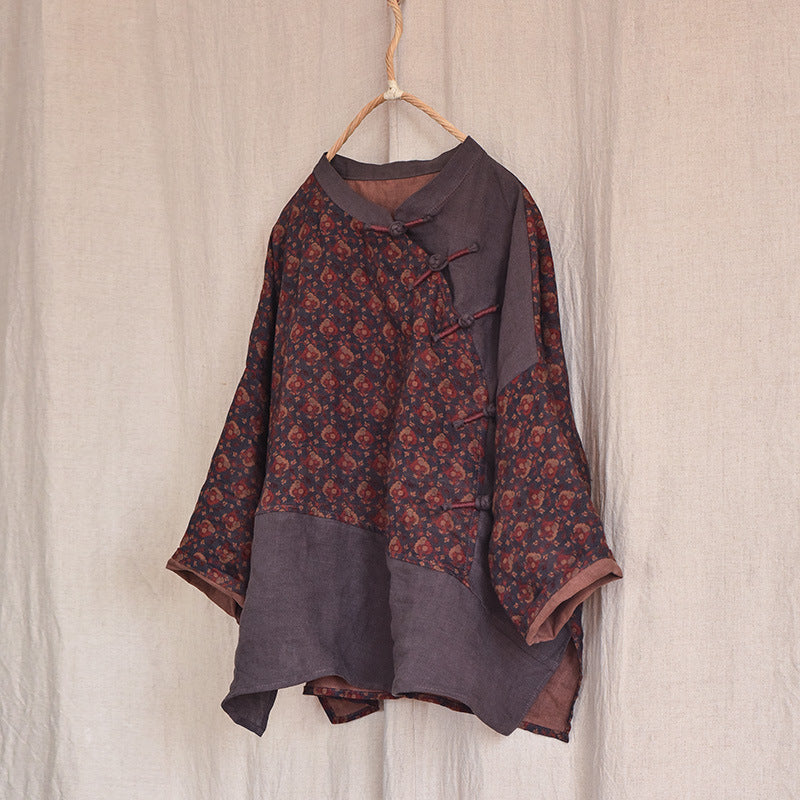 Retro Artistic Style Women's Cotton And Linen Top