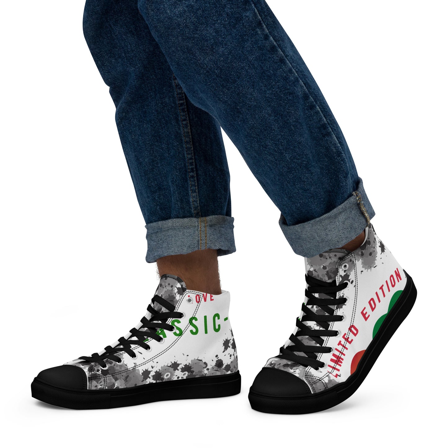 Youngblackmaninc. Mad Love Men’s high top canvas shoes
