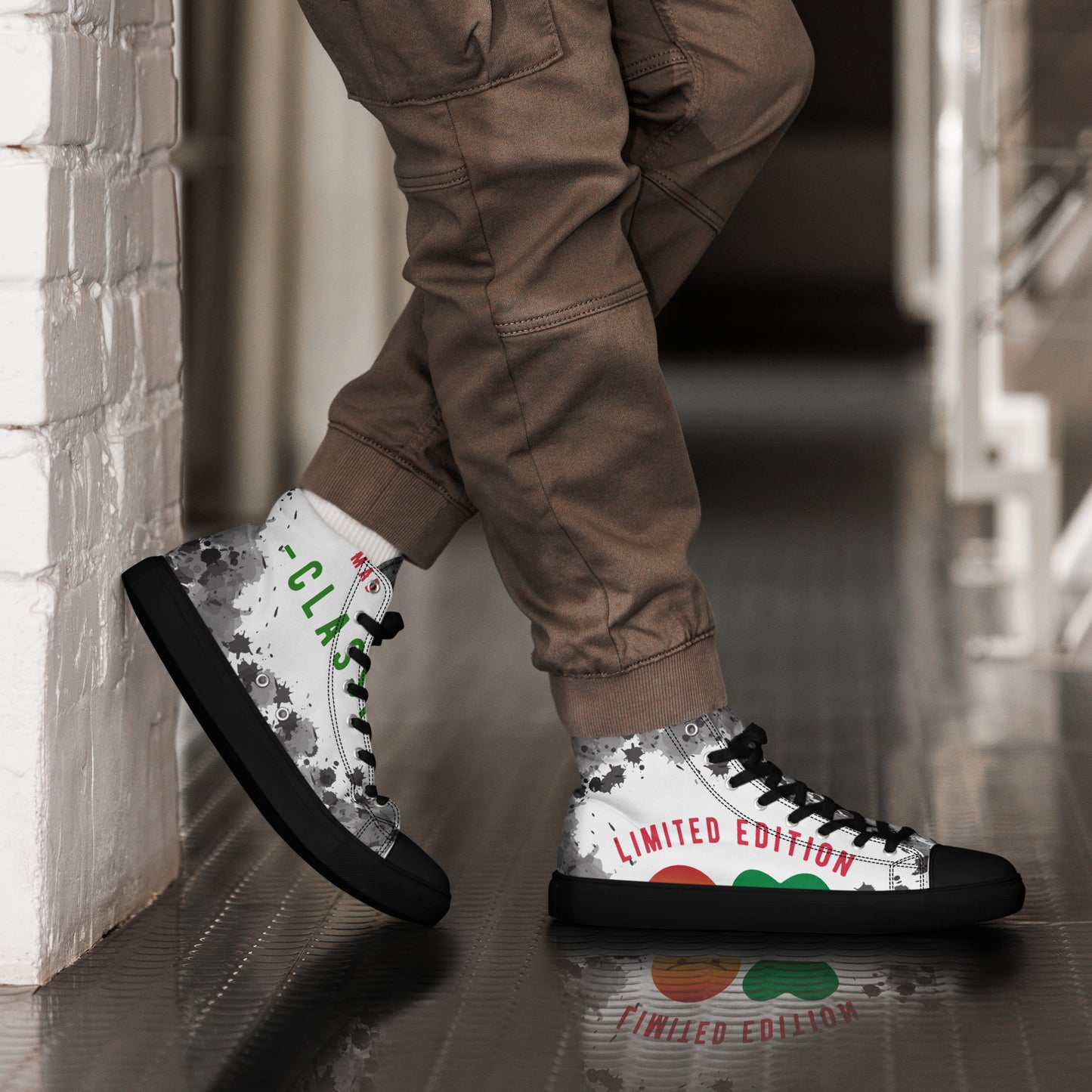 Youngblackmaninc. Mad Love Men’s high top canvas shoes