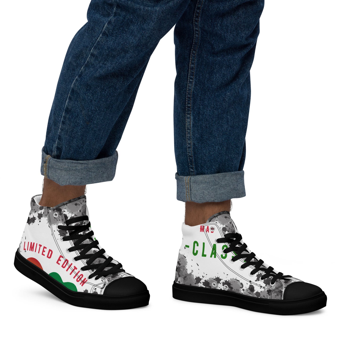 Youngblackmaninc. Mad Love Men’s high top canvas shoes