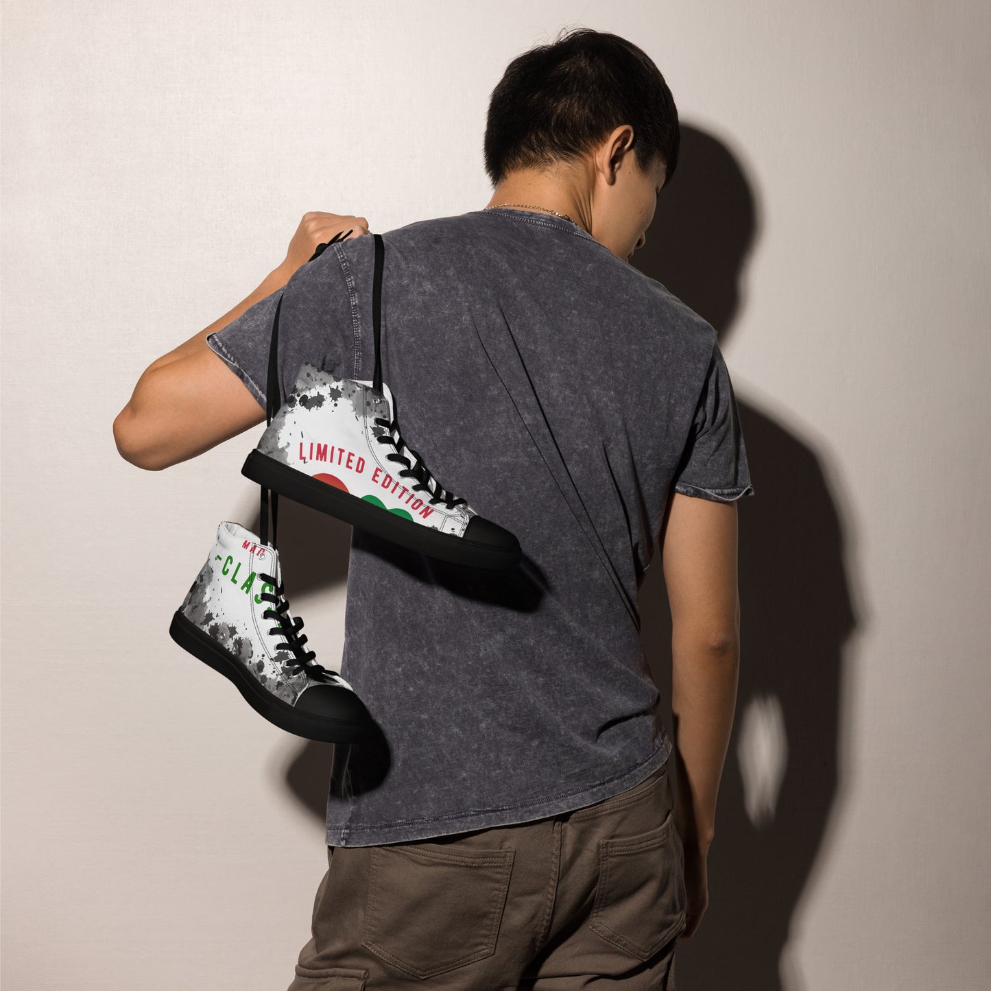Youngblackmaninc. Mad Love Men’s high top canvas shoes
