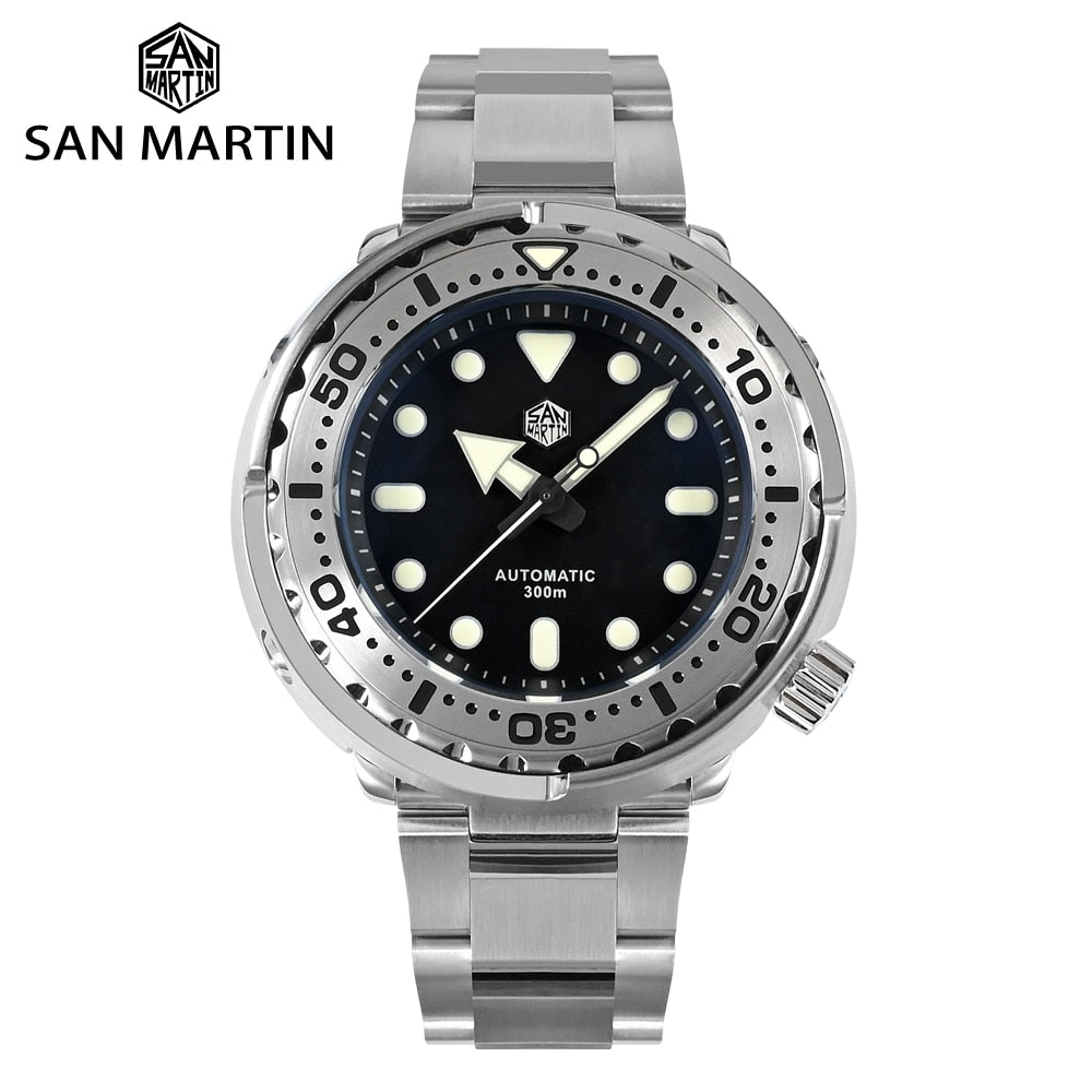 San Martin New 47mm Tuna Diver Watch Men Watches Automatic NH36 Mechanical Stainless Steel Wristwatch Sapphire Mirror 30Bar часы