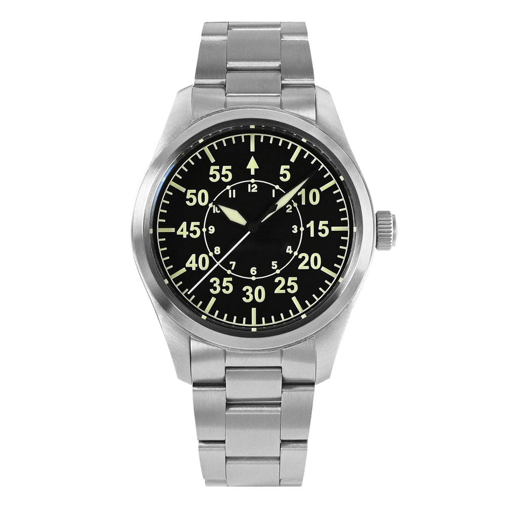 San Martin 39mm Pilot Men Watch Military Fashion Simple Style NH35 YN55A Automatic Mechanical Watches 20 Bar Waterproof Luminous