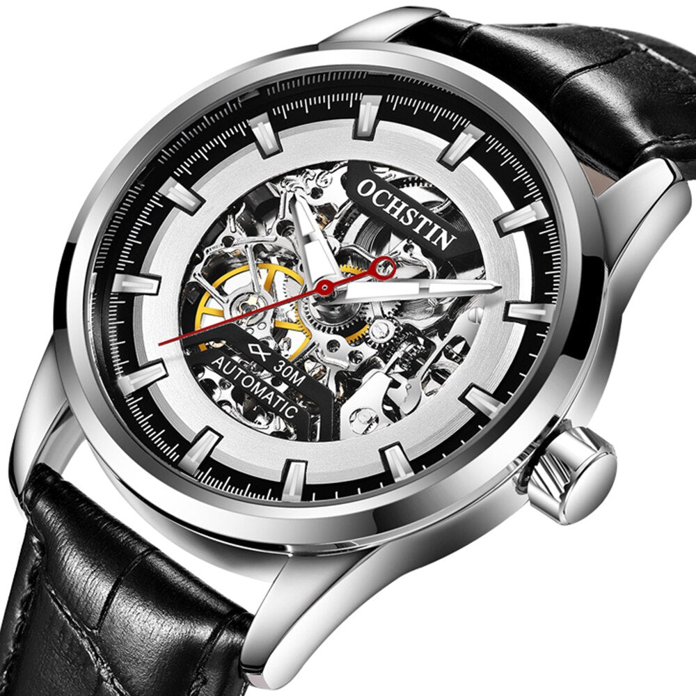 Top Brand Luxury OCHSTIN Mens Automatic Mechanical Watches Waterproof Tourbillon Male Watch Skeleton Self Wind Sport Wristwatch