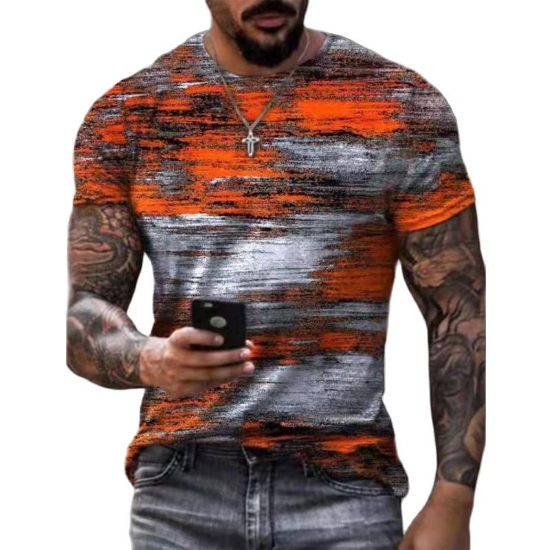 Summer Graffiti 3D Print Men's T Shirts Streetwear Polyester Crew Neck Short Sleeved Tops Casual Loose T-Shirts Men Clothing 6XL 1