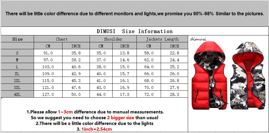 DIMUSI Men's Vests Winter Sleeveless Jackets Male Double-Wear Cotton-Padded Hooded Vest Coats Men Thick Warm Waistcoats Clothing