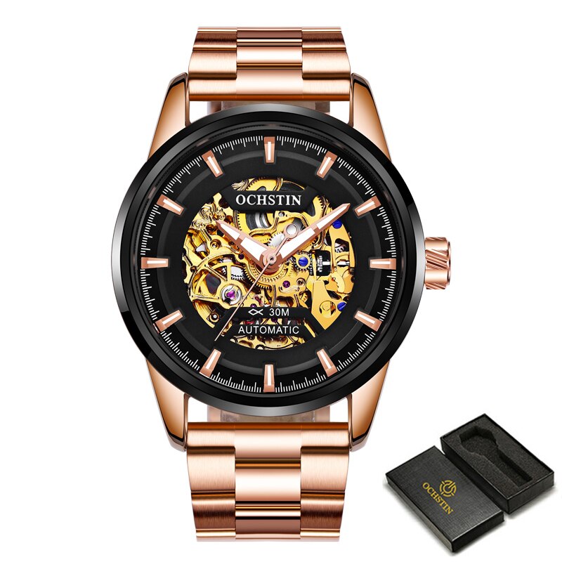 Top Brand Luxury OCHSTIN Mens Automatic Mechanical Watches Waterproof Tourbillon Male Watch Skeleton Self Wind Sport Wristwatch