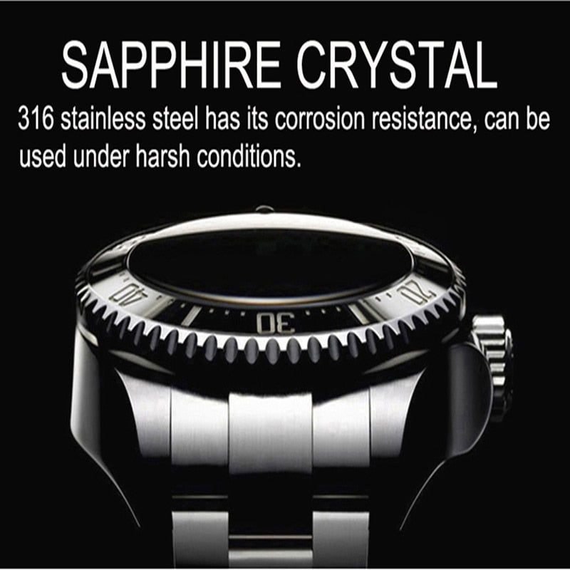 LOREO Waterproof 200m Sports Watch Men Famous Mechanical Watches Male Clock Relojes Deportivos Herren Uhren Reloj Hombre Montre