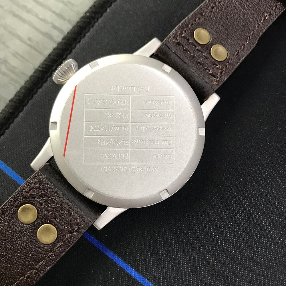 Hruodland 42mm Retro Automatic Men Pilot Watches Sapphire Glass PT5000 SW200 10ATM Mechanical Diving Wrist watch for Men Male