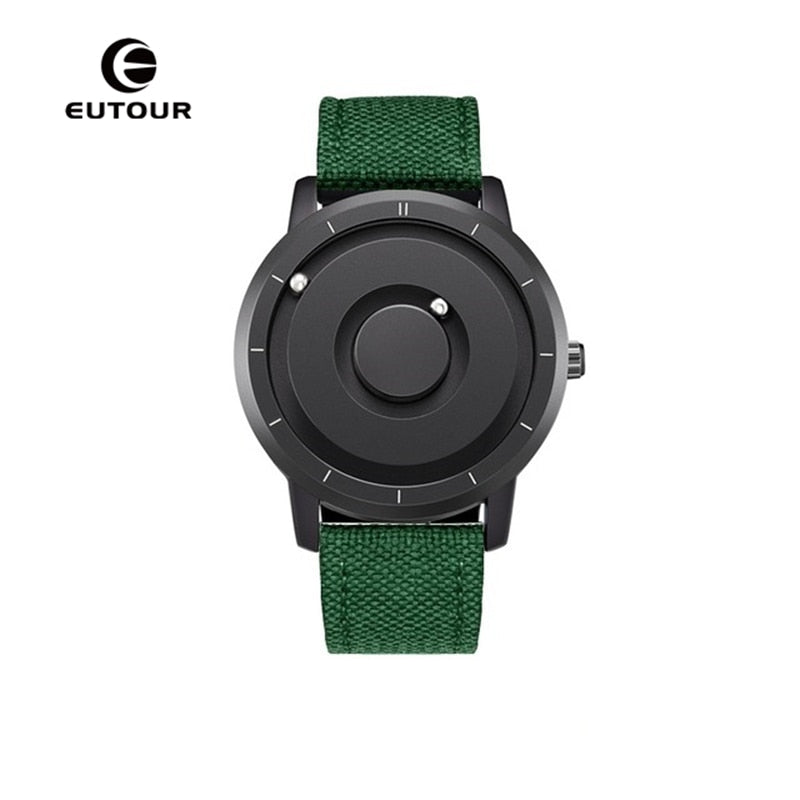 EUTOUR Creative Watch Rose Gold Black Sliver Magnetic Ball Metal Multinational Watch Men's Fashion Rubber Sports Male Watch