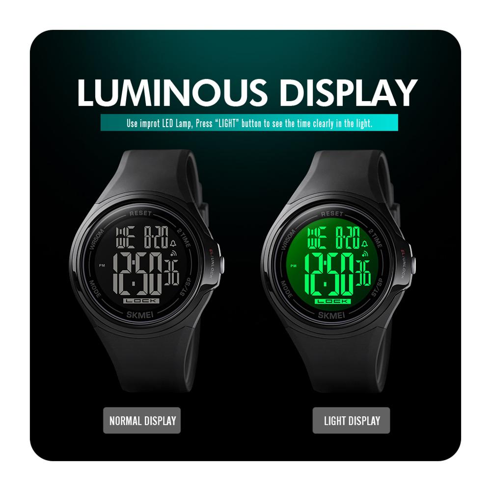 SKMEI 1602 Touch Screen Digital Men Watch Waterproof LED Light Alarm Clock Fall-Resistant Sport Watches montre homme