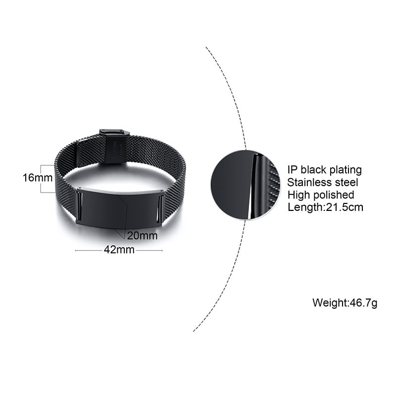 Men Bracelet Timeless Nature Of Mesh Watch Bands Bracelet Stainless Steel Classic Wristband Adjustable Personalized Custom