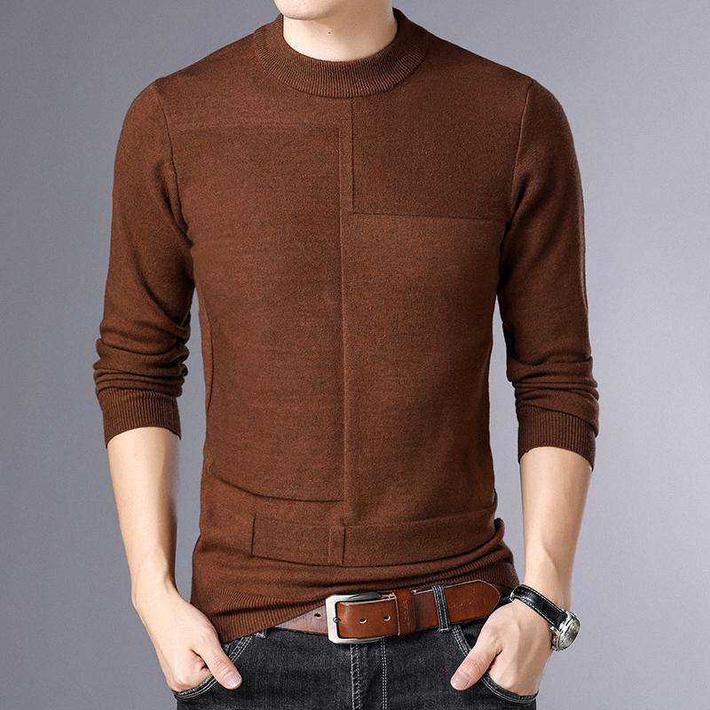Top Quality New Brand Knit Pullover Crew Neck Sweater Autum Winter Solid Color Simple Casual Men Jumper Fashion Clothing 2022