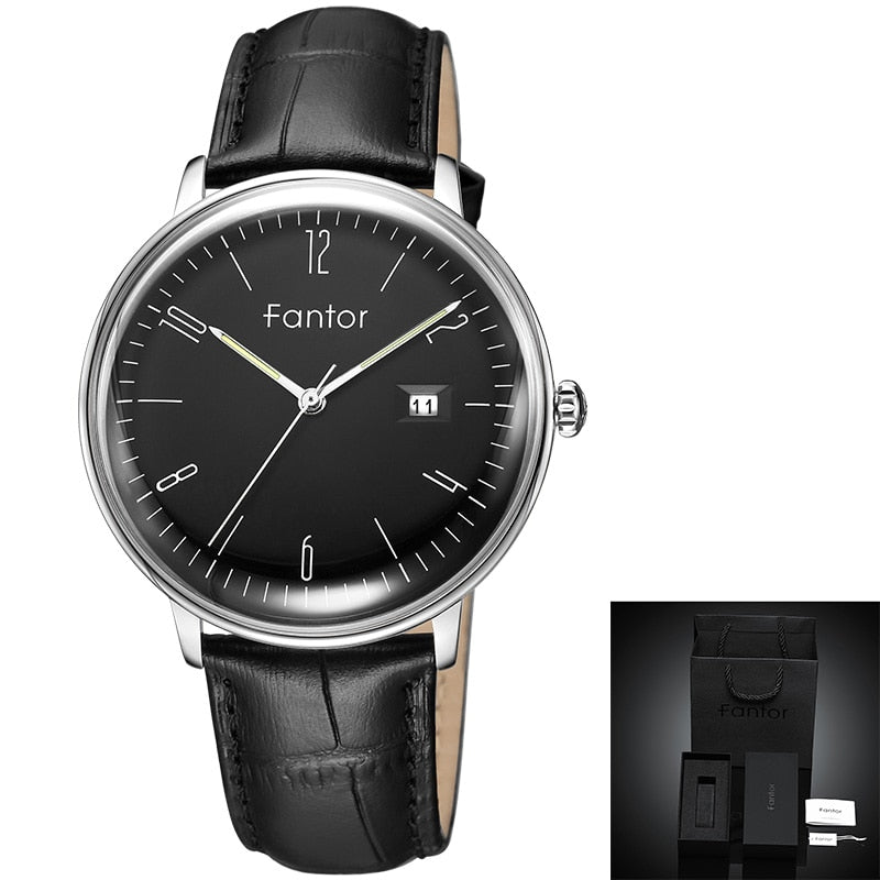 Fantor New Brand Business Men Watch Luxury Fashion Dress Quartz Wristwatch Mens Leather Strap Waterproof Relogio Masculino