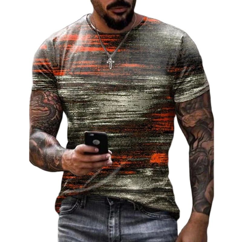 Summer Graffiti 3D Print Men's T Shirts Streetwear Polyester Crew Neck Short Sleeved Tops Casual Loose T-Shirts Men Clothing 6XL 1