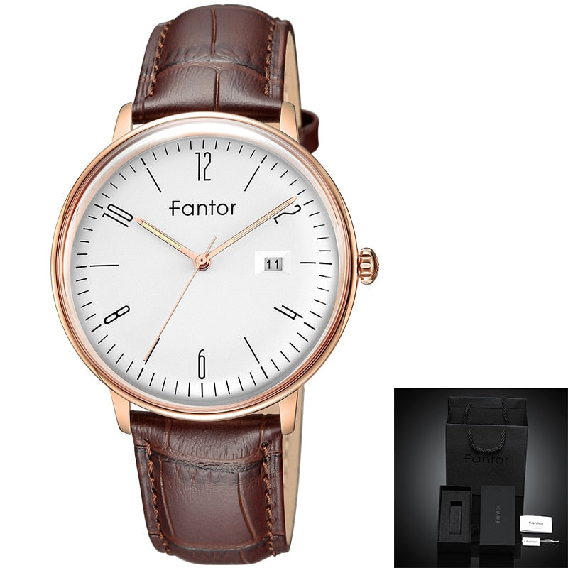 Fantor New Brand Business Men Watch Luxury Fashion Dress Quartz Wristwatch Mens Leather Strap Waterproof Relogio Masculino