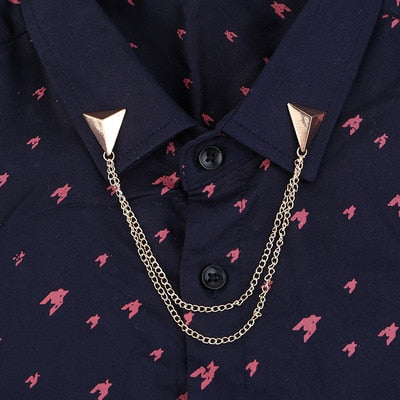 Retro Jewelry Pearl Flower Brooch Ladies Fashion Chain Tassel Personality Shirt Collar Pin Simple Clothing Women Men Accessories