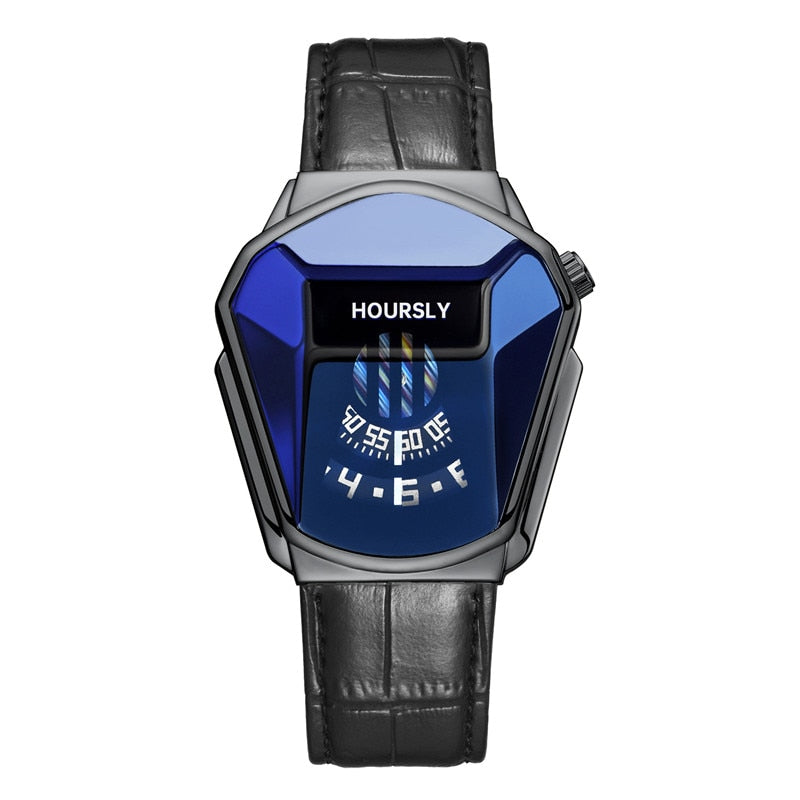Luxury HOURSLY Brand Trend Cool Men's Wrist Watch Stainless Steel Technology Fashion Quartz Watch For Men 2022 Relogio Masculino